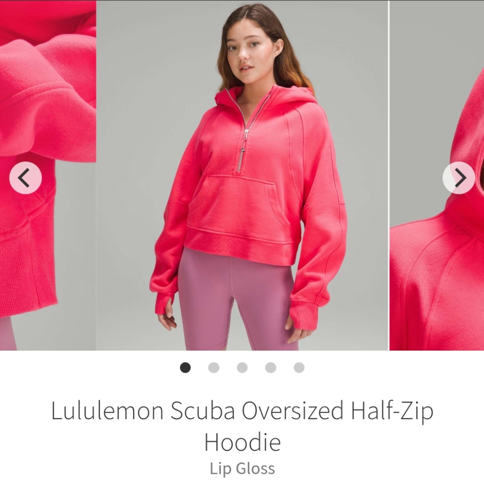 Lululemon Lip Gloss Pink Oversized Half-zip Cropped Scuba Hoodie